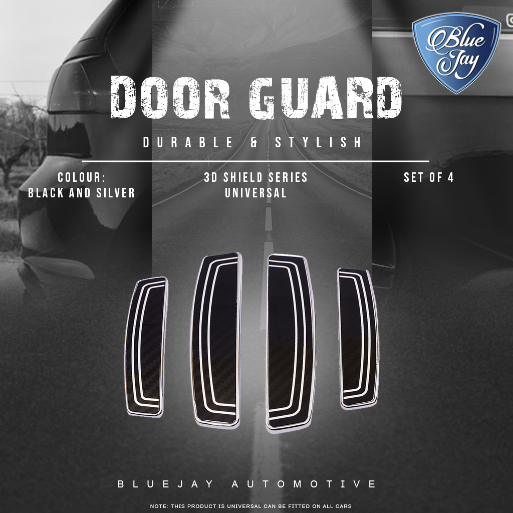 3D Shield Series Universal Door Guard (Black & Silver)