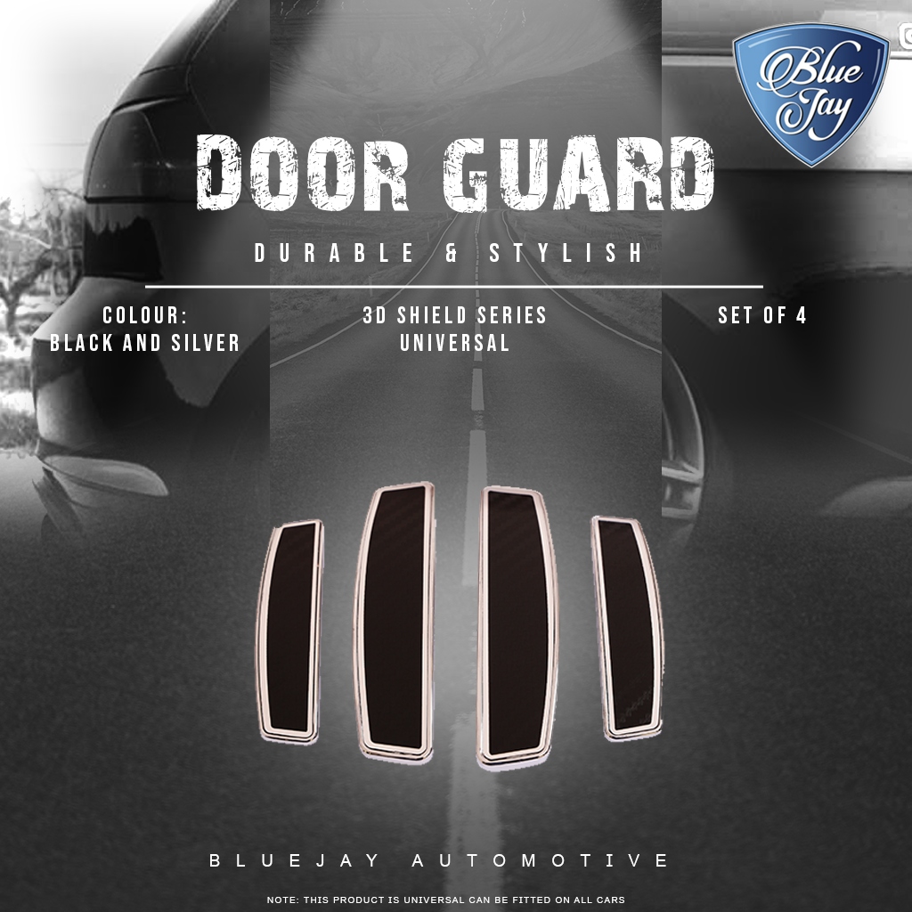 3D Shield Series Universal Door Guard (Black & Silver)