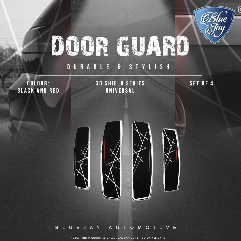 3D Shield Series Universal Door Guard (Black & Red)