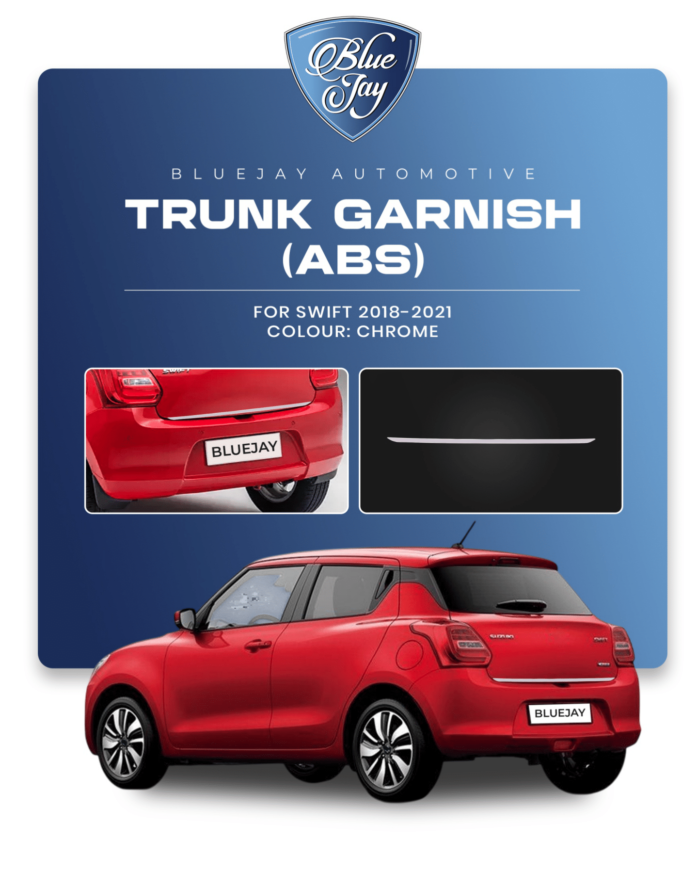 Chrome Trunk Garnish for Swift 2018-21