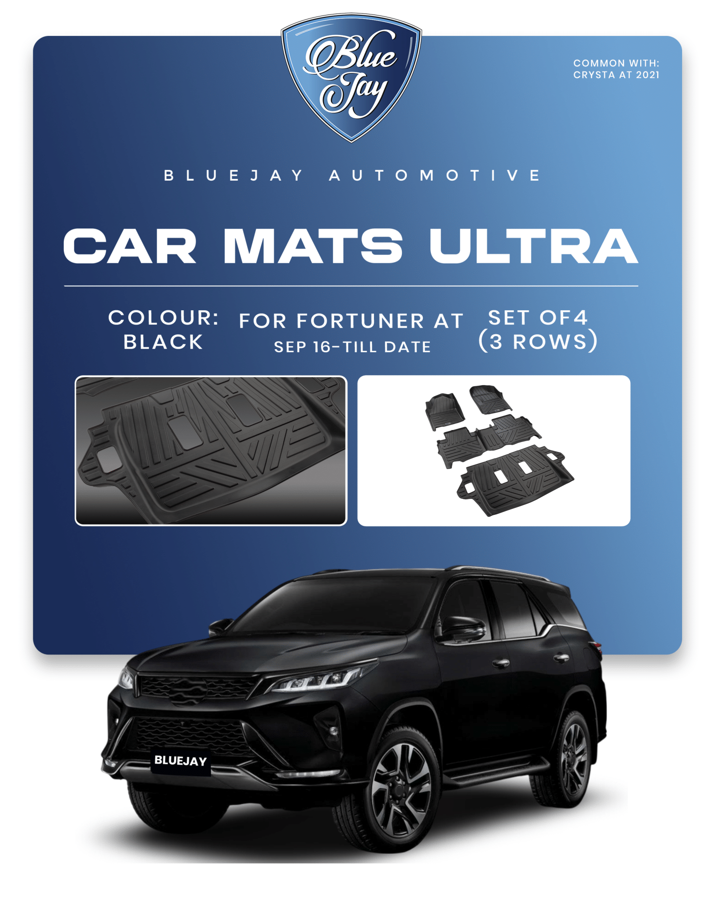 Fortuner Automatic 2016 Till date Car Mats Ultra
