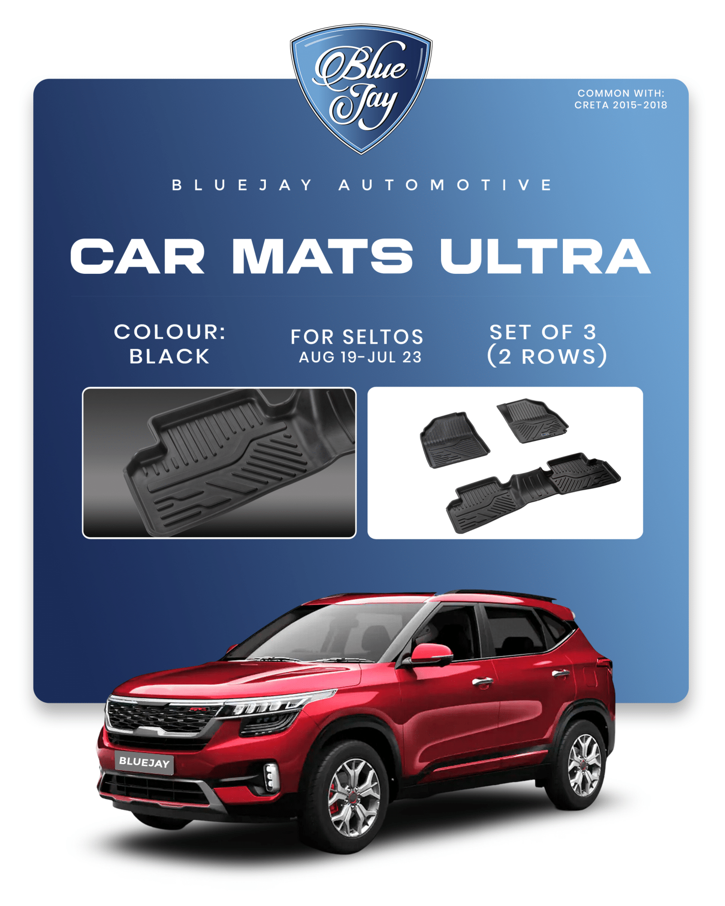 Seltos 2019-23 Car Mats Ultra