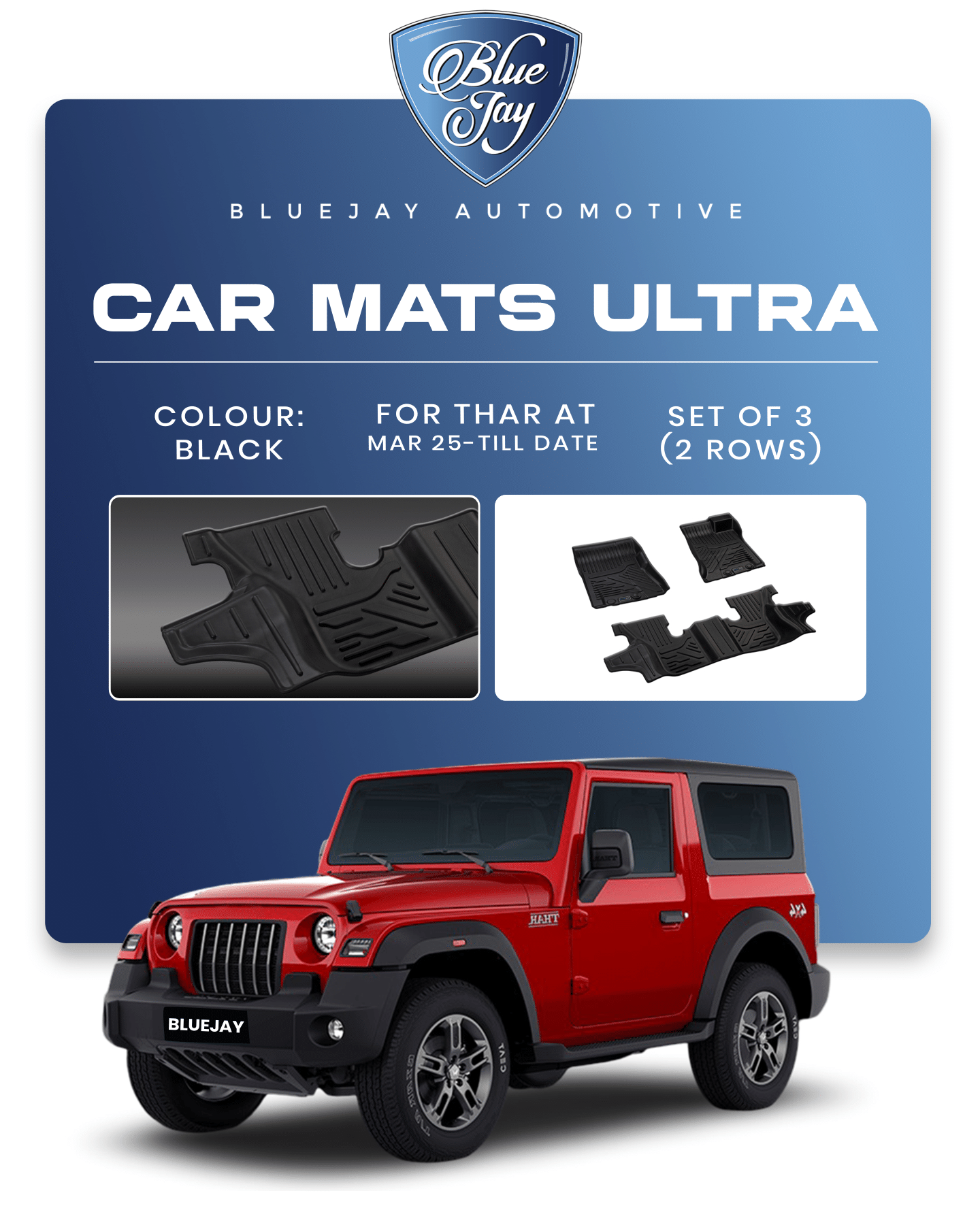 Thar 2025 Automatic Till Date Car Mats Ultra