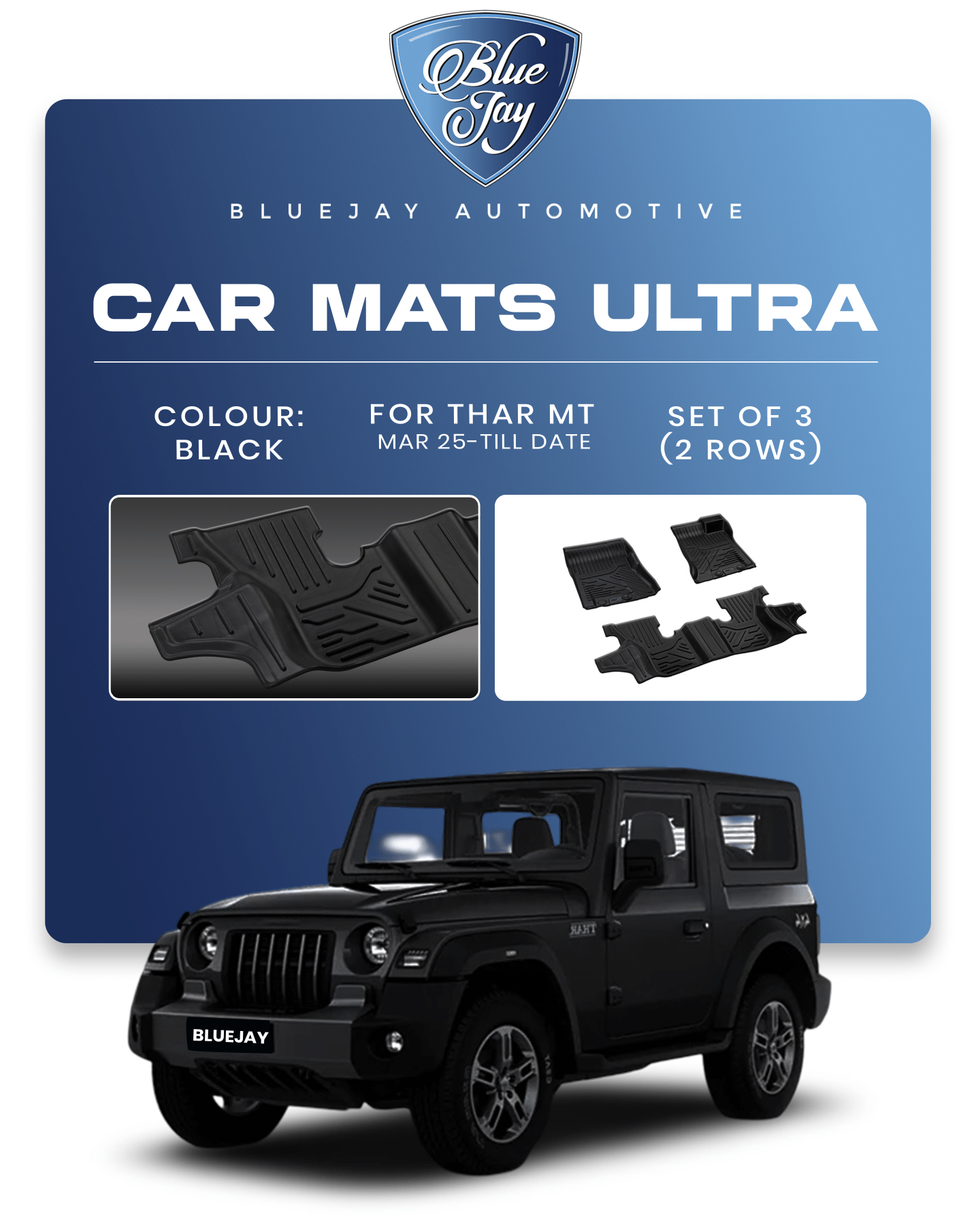 Thar Manual 2025 Till date Car Mats Ultra