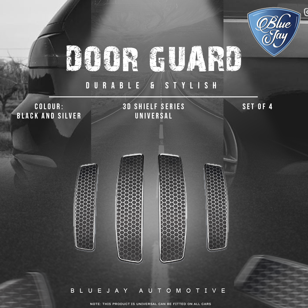3D Shield Series Universal Door Guard (Black & Silver)