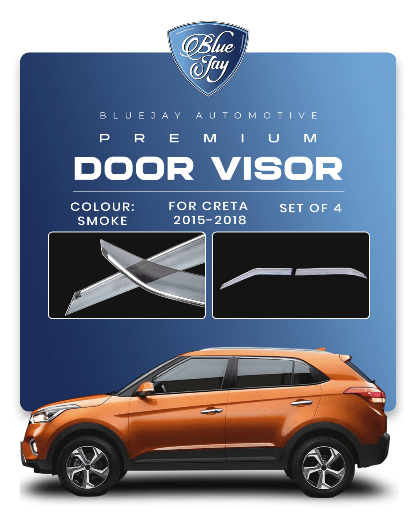 Door Visor for Creta 2015-18 (Smoke)