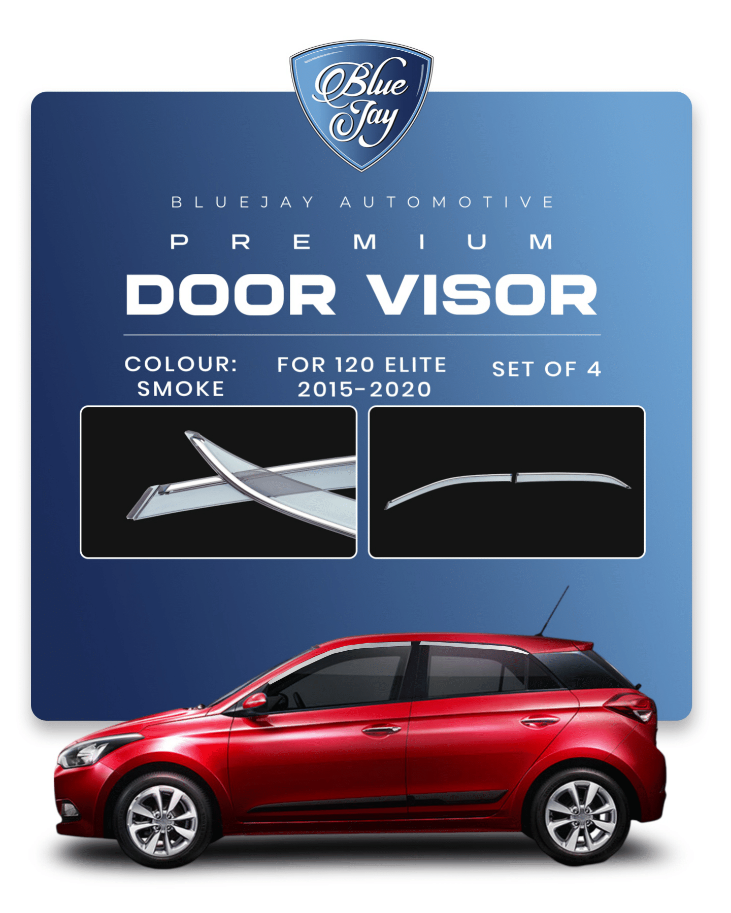 Door Visor for i20 Elite 2015-20 (Smoke)