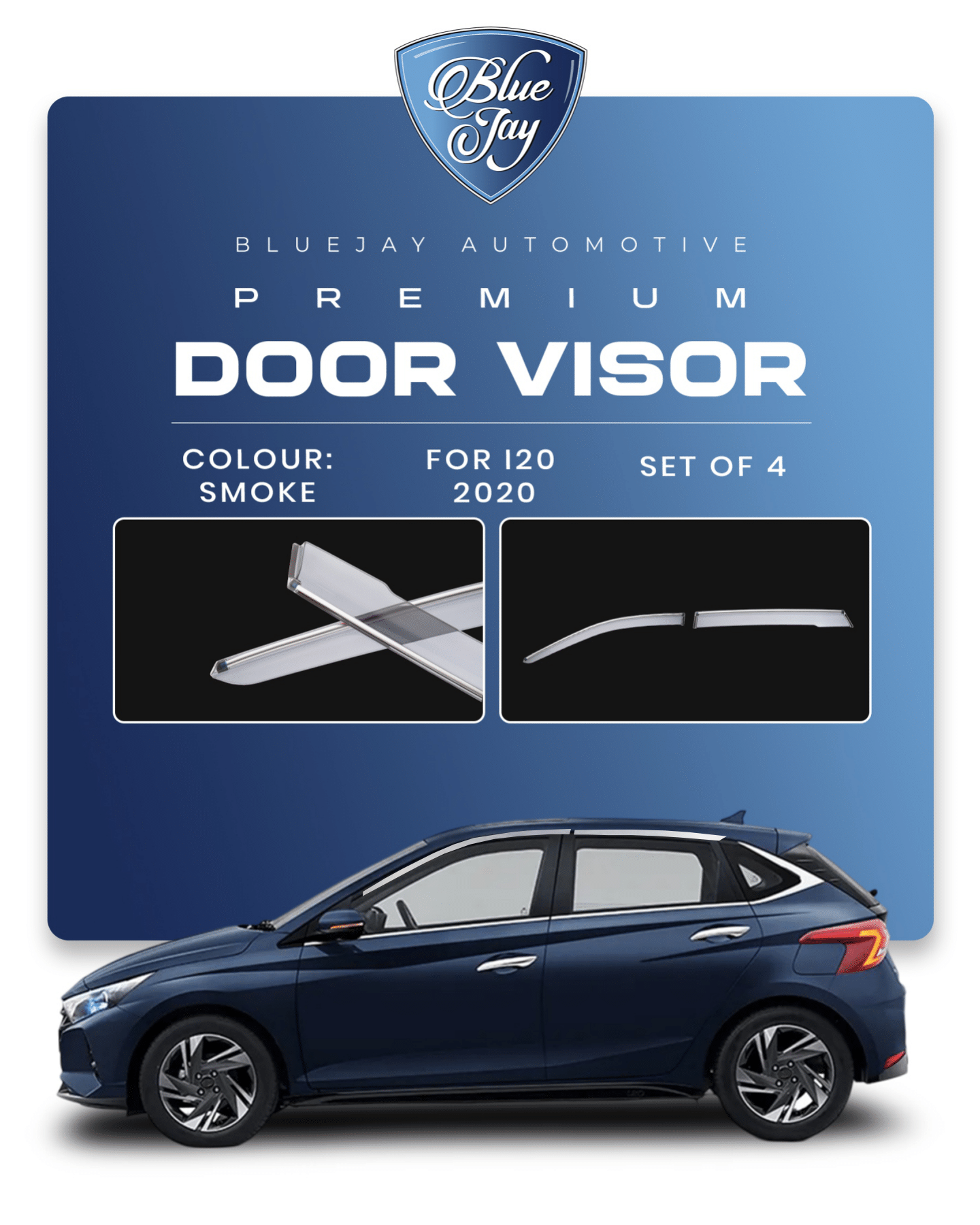 Door Visor for i20 2020 (Smoke)
