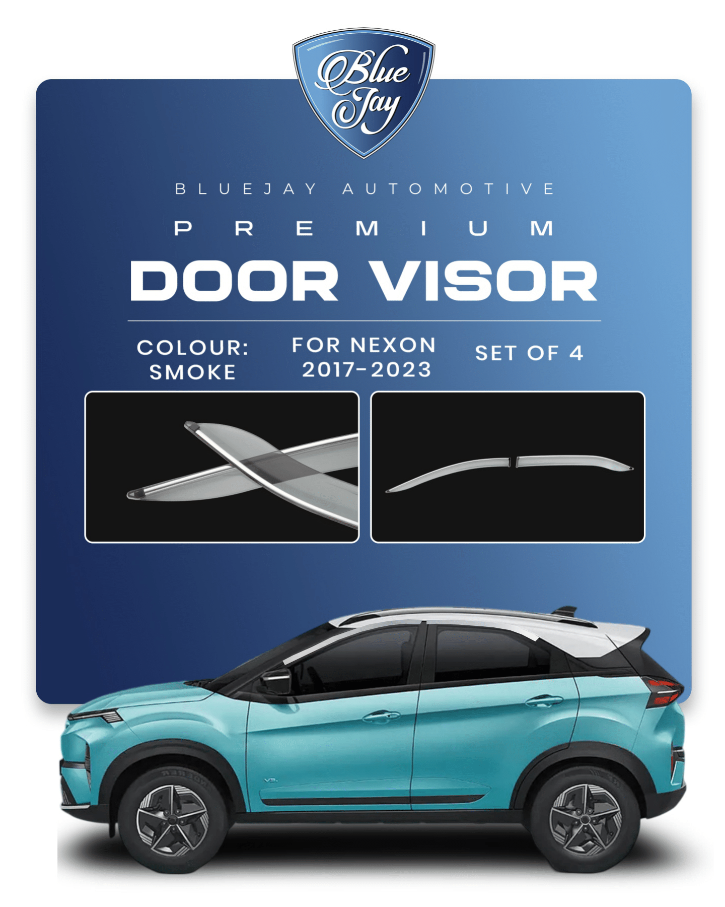 Door Visor for Nexon 2017-23 (Smoke)