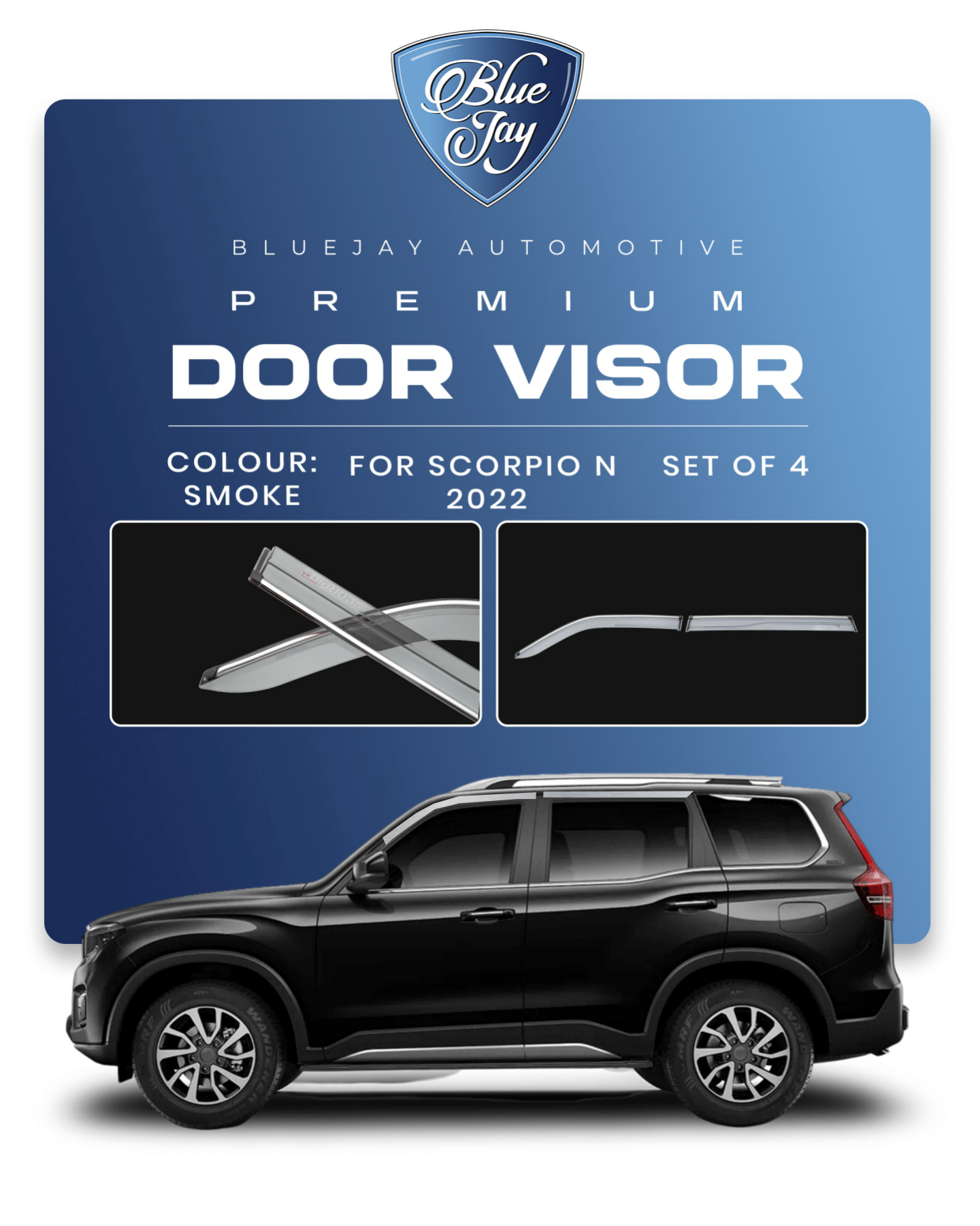 Door Visor for Scorpio-N 2022 (Smoke)