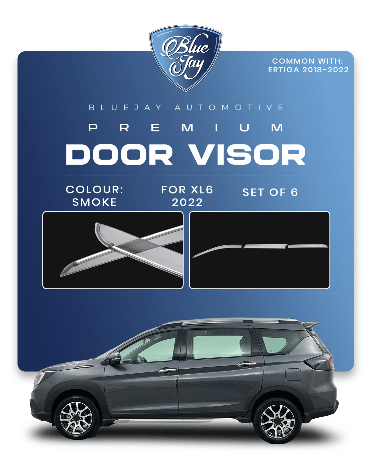 Door Visor for XL 6 2022 (Smoke)