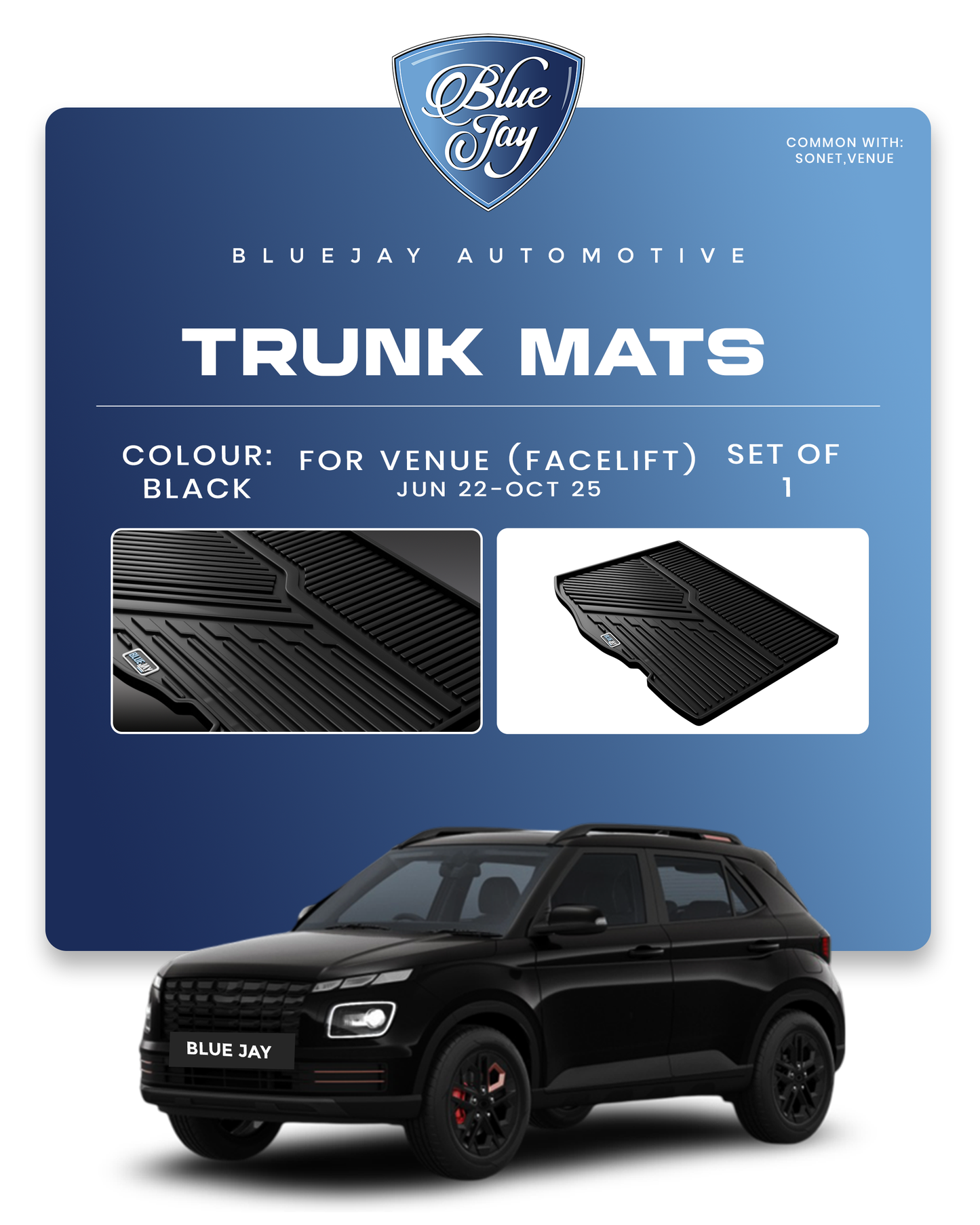 Trunk Mats for Venue Facelift JUN 2022 - OCT 2025