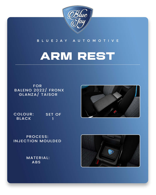 Blue Jay Premium Car Armrest OE Type For Baleno 2022/ Fronx/ Glanza/ Taisor