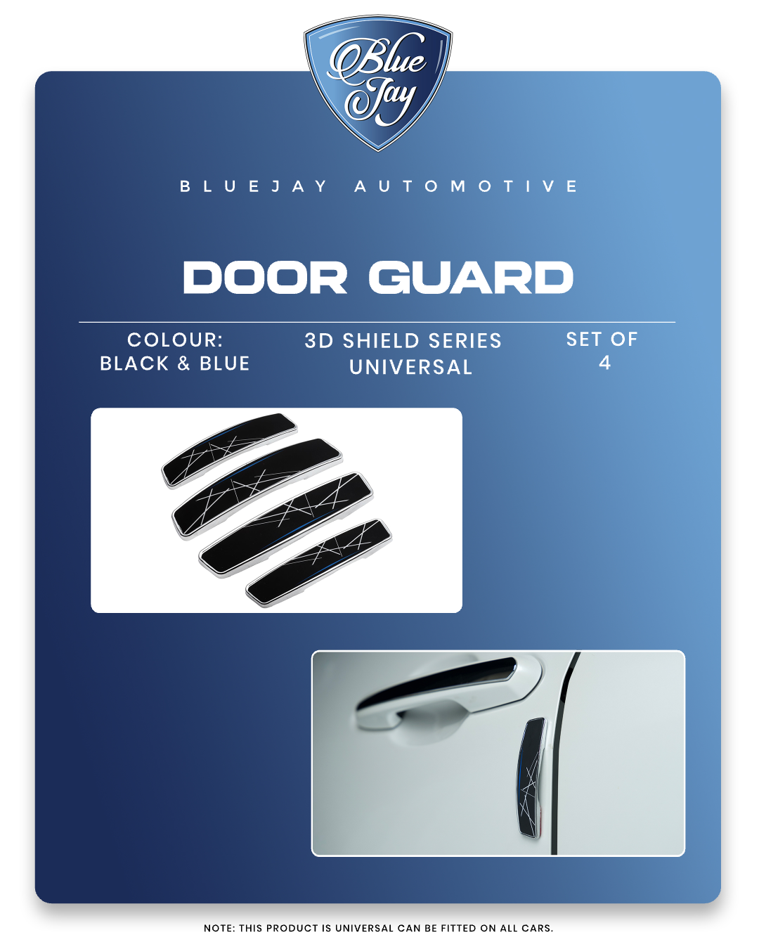 3D Shield Series Universal Door Guard (Black & Blue)