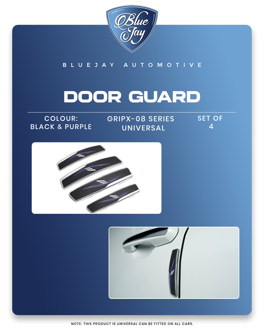 GRIPX-08 Series Universal Door Guard (Black & Purple)