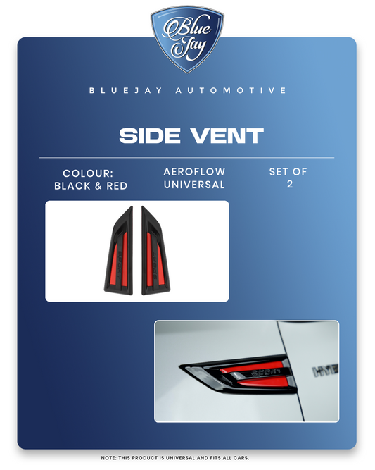 Aeroflow Universal Side Vent (Black & Red)