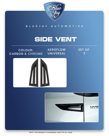 Aeroflow Universal Side Vent (Carbon & Chrome)